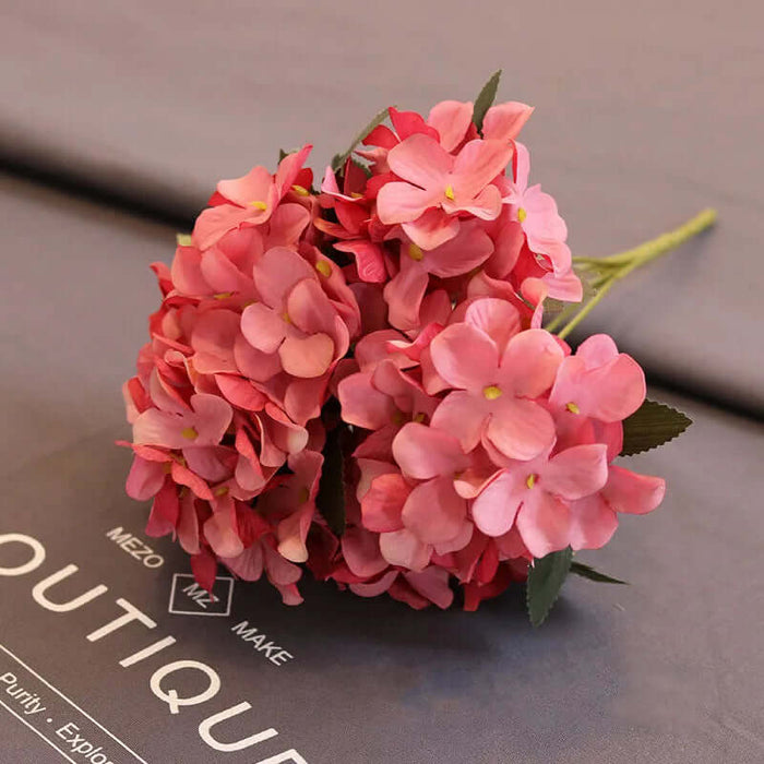 Artificial Hydrangea Floral Bunch in pink, perfect for weddings and home decoration.