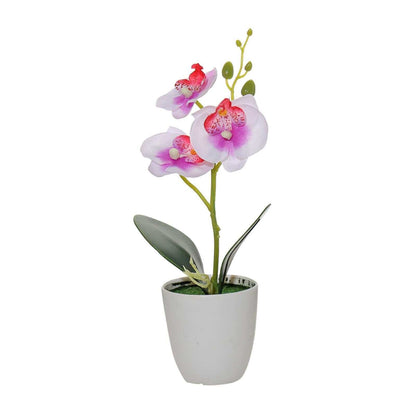 Mini UV-Resistant Potted Artificial Orchid White/ Pink C