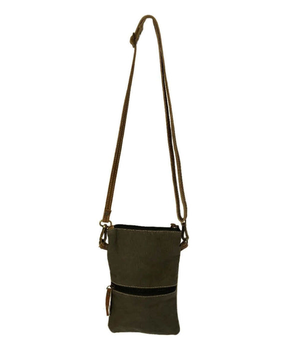 Eco-friendly passport bag made from repurposed materials, perfect for travel and adventures.