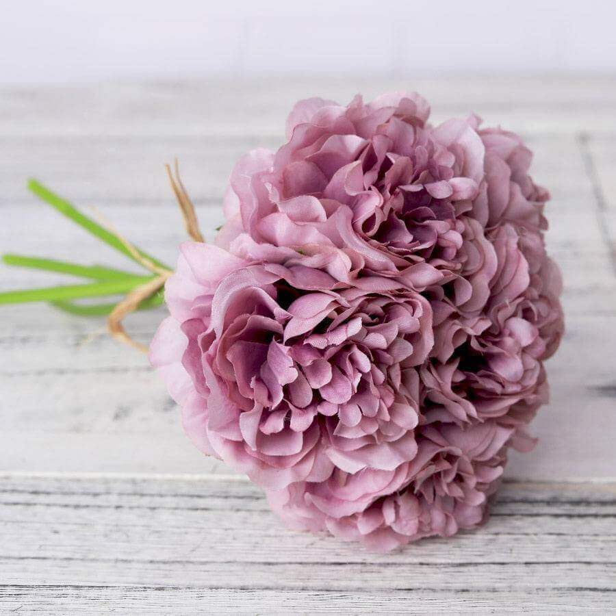 Artificial Silk Peony Floral Bouquet