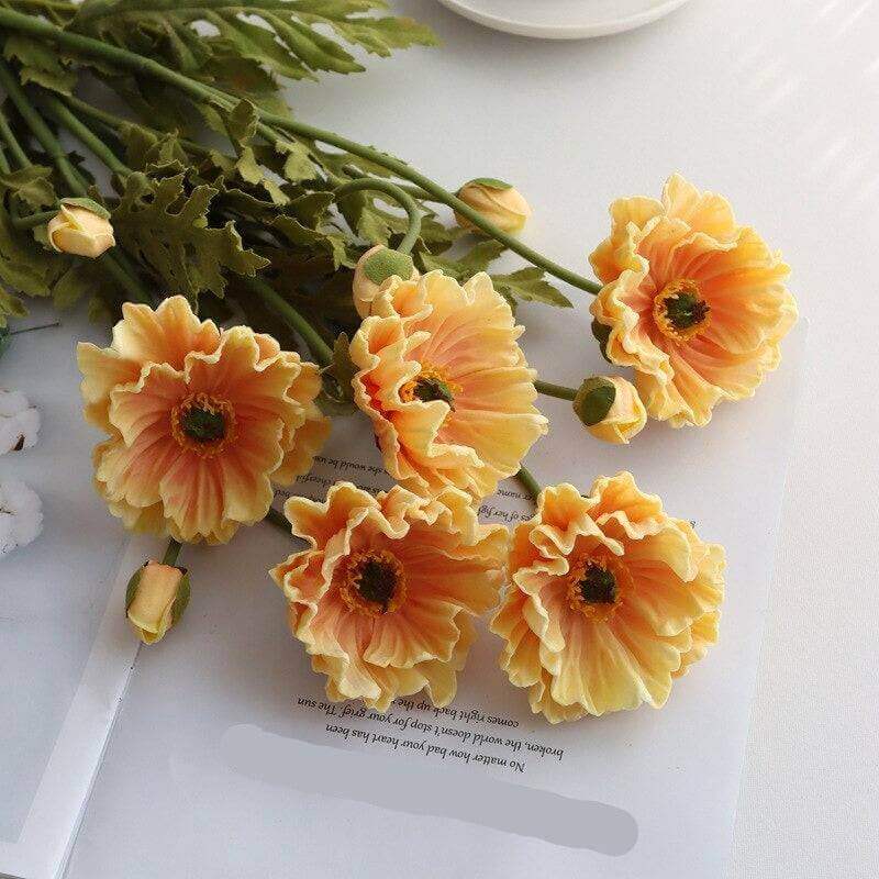 Real-Touch Poppy With Artificial PU Leaves