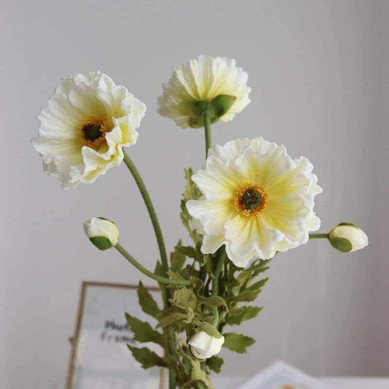 Real-Touch Poppy With Artificial PU Leaves