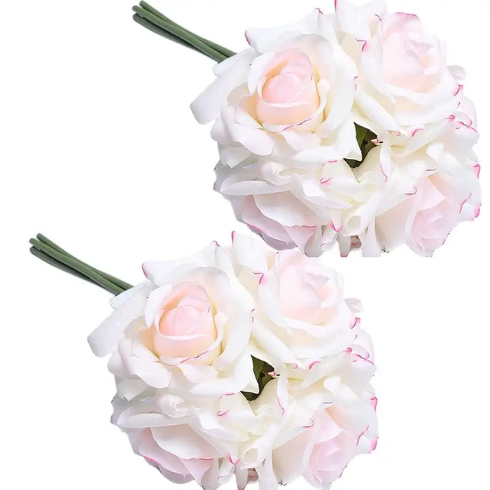 10pc Artificial Roses Faux Real-Touch Silk Roses Real-Touch Rose Bouquet Modalyst