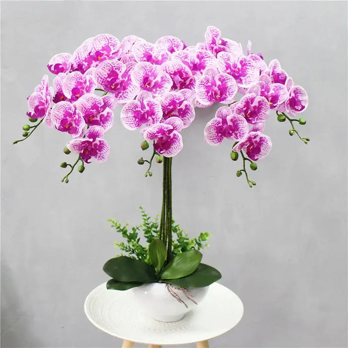 9 Head Real Touch PU Latex Phalaenopsis Artificial Flower Artificial Flora HMEOT