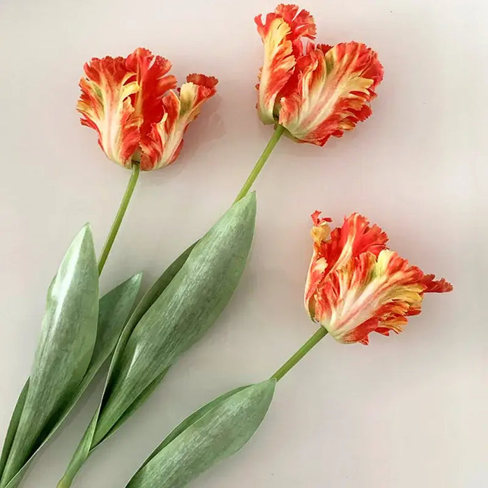 3D Parrot Tulip Stem Real Touch Artificial Flowers Artificial Flora Artknock