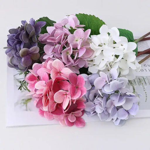 Artificial Hydrangea Stem 3D Printed Flowers Real-Touch Hydrangea AliExpress