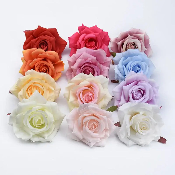 30pcs Silk Rose Heads Wedding Decorative Wall Silk Rose Flower Heads SMR Store