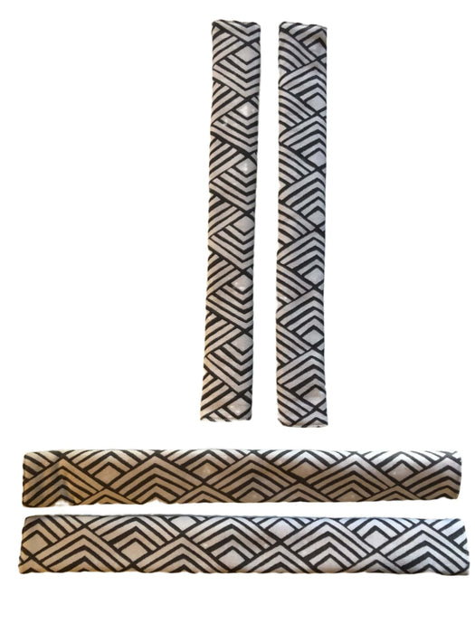 Handmade Grey and Yellow Geometric Appliance Handle Covers Appliance Handle Cover Kaijae Designs