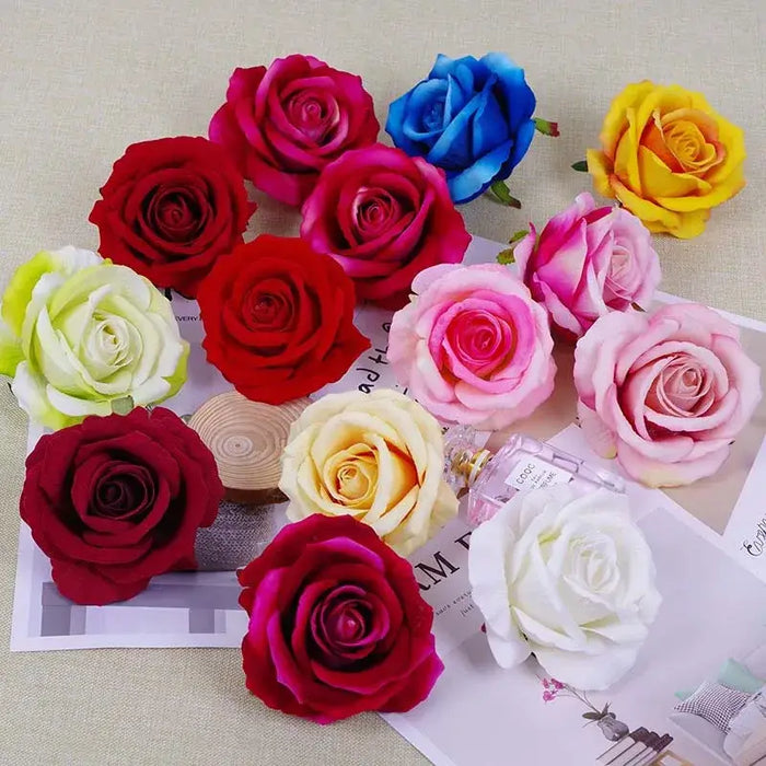 5-10-20pc Lot Artificial Rose Flower Heads for Event Decor Silk Rose Flower Heads NEYIFT