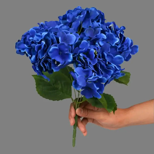 Large 5 Heads Artificial Flower Silk Hydrangea Bunch Artificial Flora WQNJIN