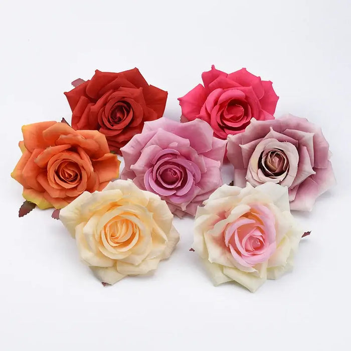 30pcs Silk Rose Heads Wedding Decorative Wall Silk Rose Flower Heads SMR Store