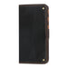 Bifold wallet grey and black Leather and Canvas with a sleek design, showcasing sturdy canvas and interior leather.
