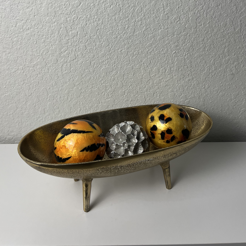 Rustic Brass Cast Iron Decorative Bowl