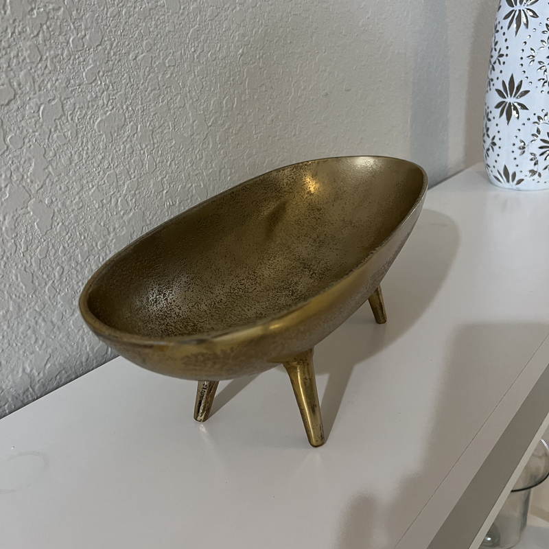 Rustic Brass Cast Iron Decorative Bowl