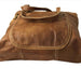 Brown leather shoulder tote bag with elegant design, perfect for office and weekend getaways.