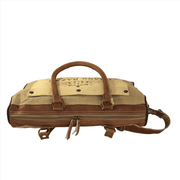 Double-Strapped Shoulder Bag - Grand Bazar featuring upcycled military tent material and stylish design.