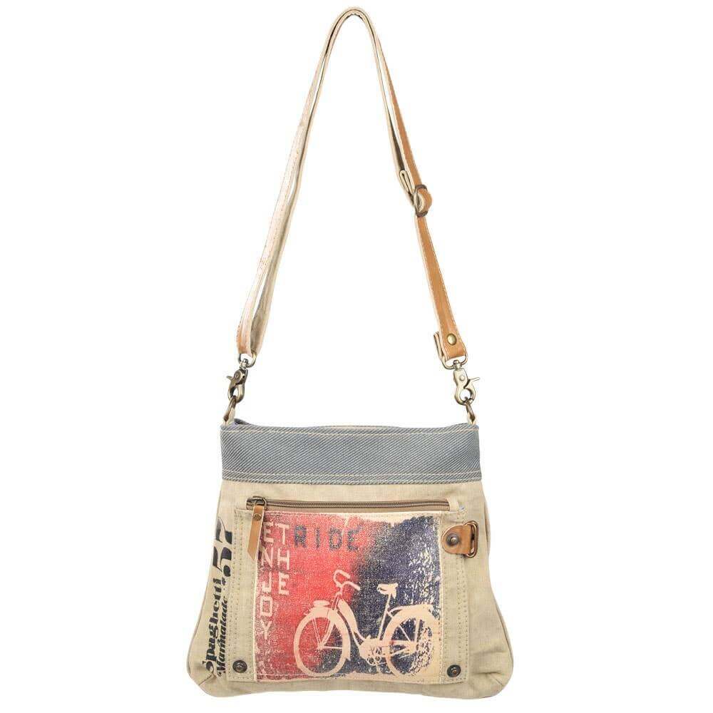 Enjoy The Ride Mixed Canvas Crossbody Bag Strap Height View