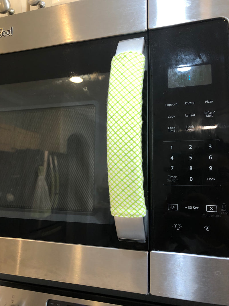 Reversible Refrigerator Handle Covers – Pastel Mint Green & Lemon Print