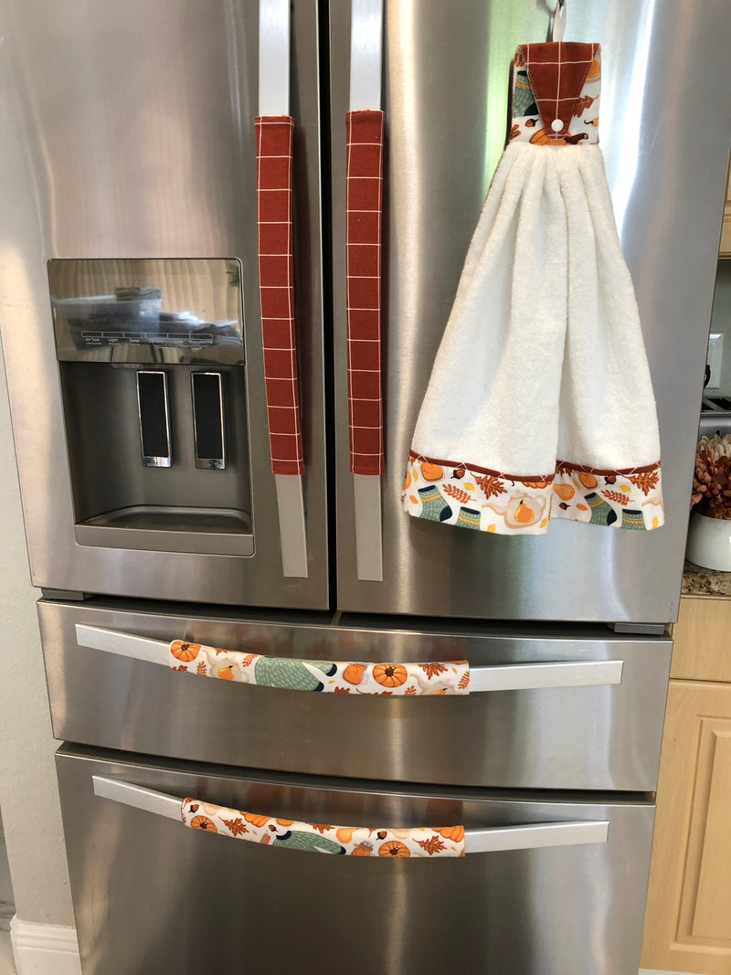 Fall Appliance Handle Covers – Reversible Autumn Kitchen Decor