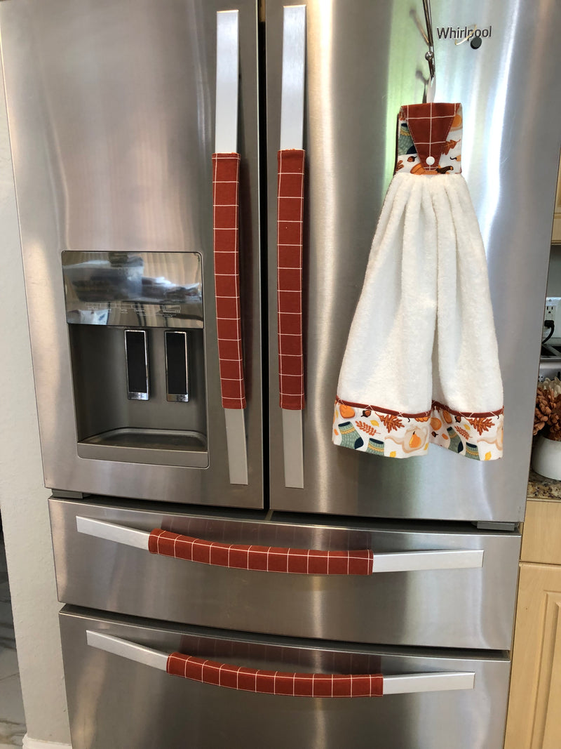 Fall Appliance Handle Covers – Reversible Autumn Kitchen Decor