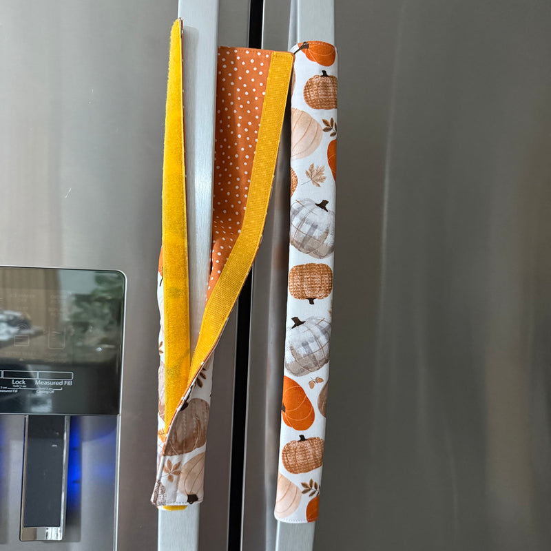 Fundas para manijas de electrodomésticos con diseño de calabaza de otoño - Decoración de cocina para el otoño