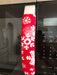 Snowflake design appliance handle cover on a microwave, adding a festive winter touch to the kitchen.