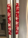 Festive winter snowflakes appliance handle covers on a kitchen refrigerator, adding holiday charm and style.