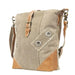 Plain Canvas & Leather Crossbody Bag With Buckle Side View