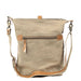 Plain Canvas & Leather Crossbody Bag With Buckle Back View