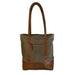 Plain Canvas Tote With Leather Trim Strap View