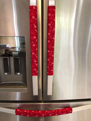 Red Heart Valentine's Motif - Durable Stainless Steel Appliance Handle Covers
