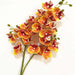 Latex butterfly orchid stem with 21 realistic orange and yellow flower heads for home decor.