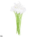 Bunch of 10 white real-touch calla lily artificial flowers on green stems for home decor and events.
