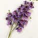 Latex Butterfly Orchid Stem with 21 realistic purple flower heads for home decor.
