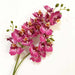 Artificial Latex Butterfly Orchid Stem with 21 realistic pink flower heads for home decor.
