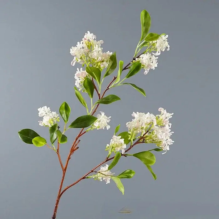 Artificial Osmanthus Tall Stems with white flowers and green leaves for elegant floral arrangements.