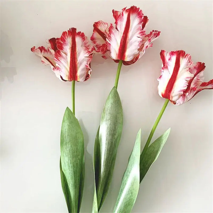 3D Parrot Tulip Stem Real Touch Artificial Flowers Artificial Flora Artknock