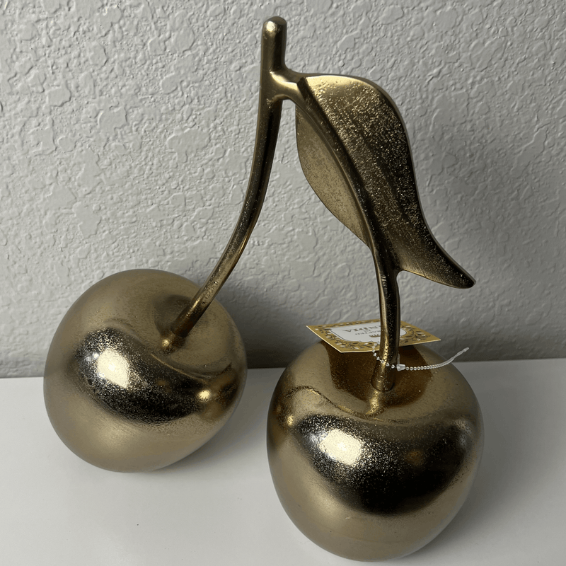 Brass Metal Table-Top Cherries showcasing handcrafted brass cherries with a warm, lustrous finish.