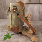 Canvas leather biplane crossbody handbag showcasing its unique design and eco-friendly materials.