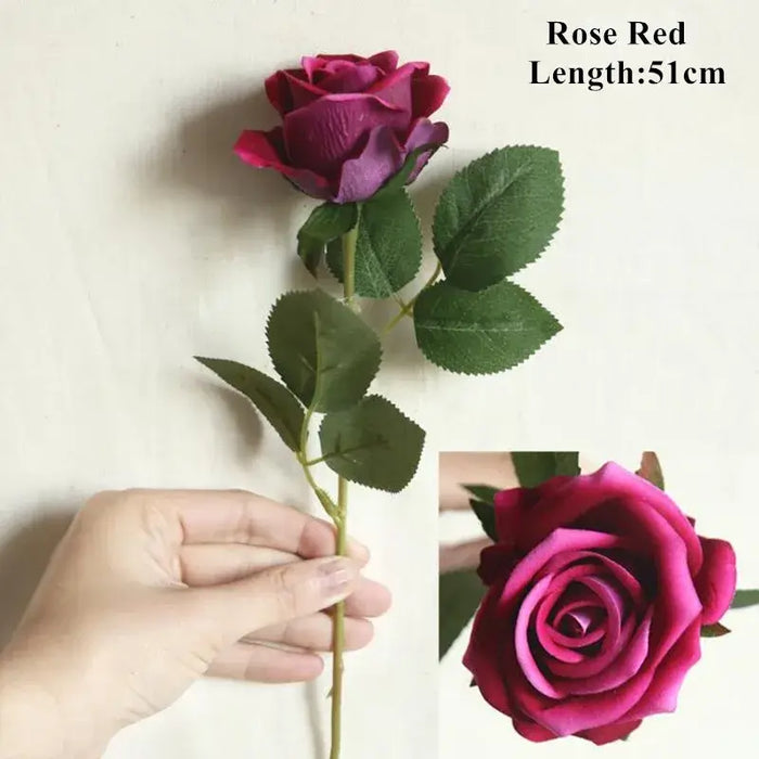 11 Pcs Flannel Artificial Rose Flower Bunch Artificial Flora NieNie