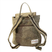 Eco-Friendly Canvas Backpack: Upcycled and Stylish made from military tents and leather.