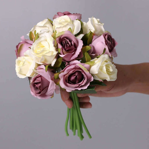 12pc Artificial Silk Roses Flower Bouquet Silk Rose Bouquet Modalyst