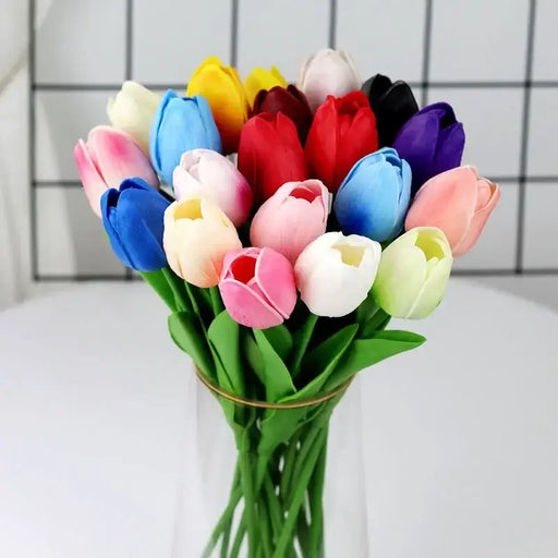 10Pc Lot Artificial Real-Touch Tulip Bouquet Artificial Flora AliExpress