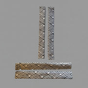 Geometric Refrigerator Handle Covers - Grey and White, modern kitchen accessory with geometric patterns.