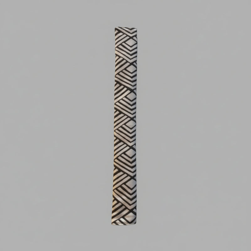 Geometric Refrigerator Handle Covers - Grey and White with modern patterns to enhance kitchen decor.