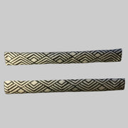 Geometric Refrigerator Handle Covers - Grey and White, featuring a modern geometric pattern.