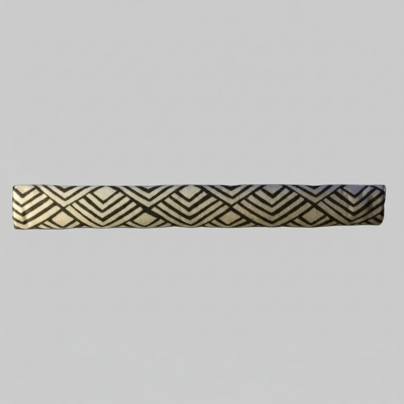 Geometric Refrigerator Handle Covers - Grey and White showcasing modern patterned design for kitchen appliances.
