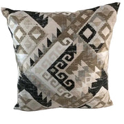 Geometric Tribal Pillow Covers - 18 x 18 inches featuring striking tribal patterns in neutral tones.