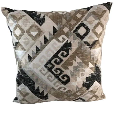 Geometric Tribal Pillow Covers - 18 x 18 inches featuring striking tribal patterns in neutral tones.