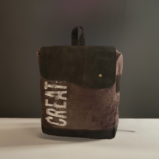 Create Canvas & Leather Backpack